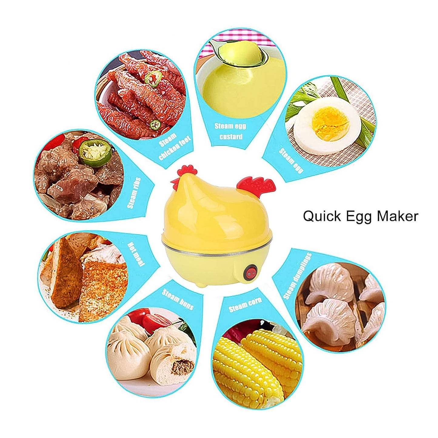 Electric Egg Boiler Chicken Shaped Egg Kettle Cooker (1 Pc)