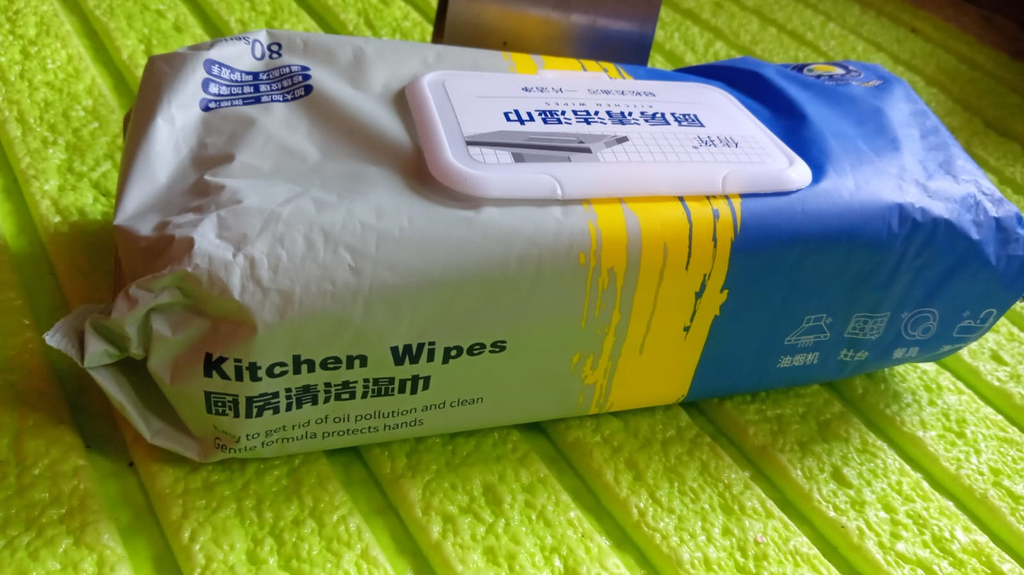 8220 Kitchen Cleaning Wipes Strong Decontamination Kitchen Wipes Disposable Kitchen Wet Wipes Household Cloth Towel For Removing Grease Stains And Cleaning Glass (Pack Of 80 Pcs)