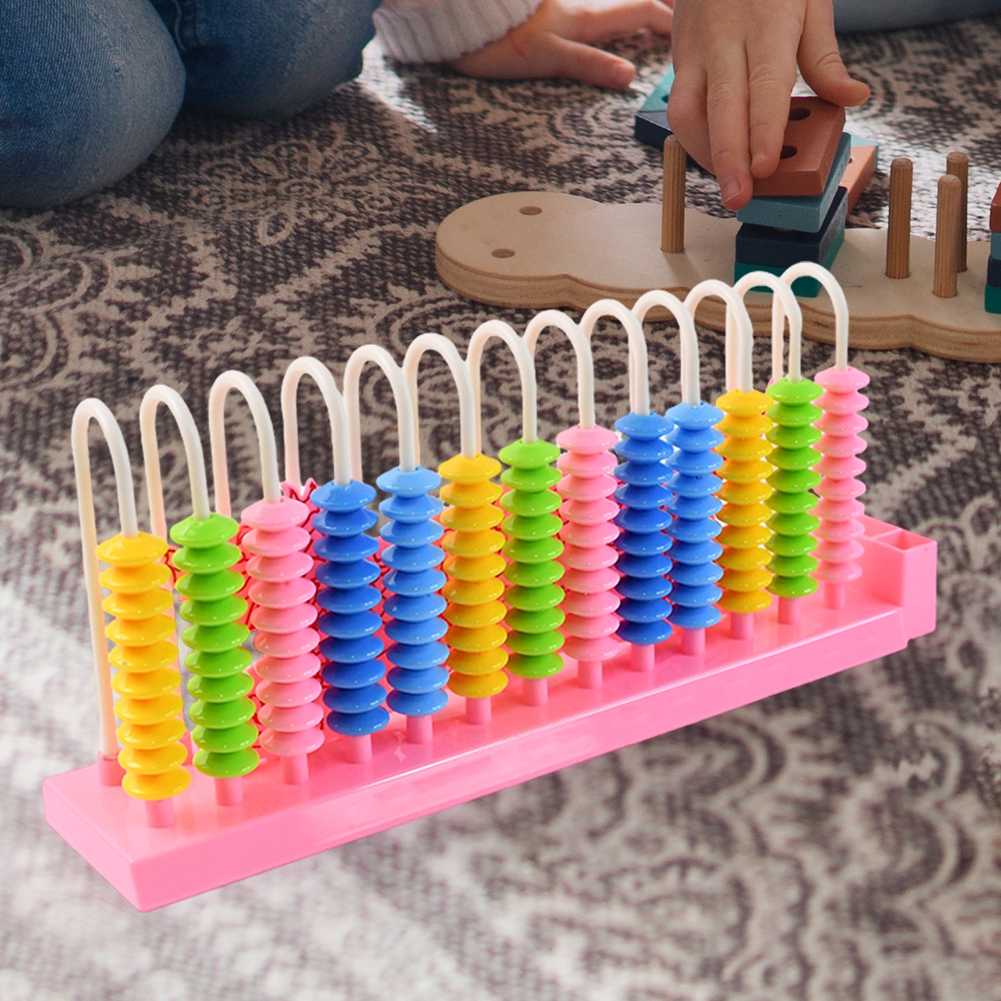 Abacus 13 Rods Counting Abacuses Toy Bead Educational Tools (1 Set Mix Color)
