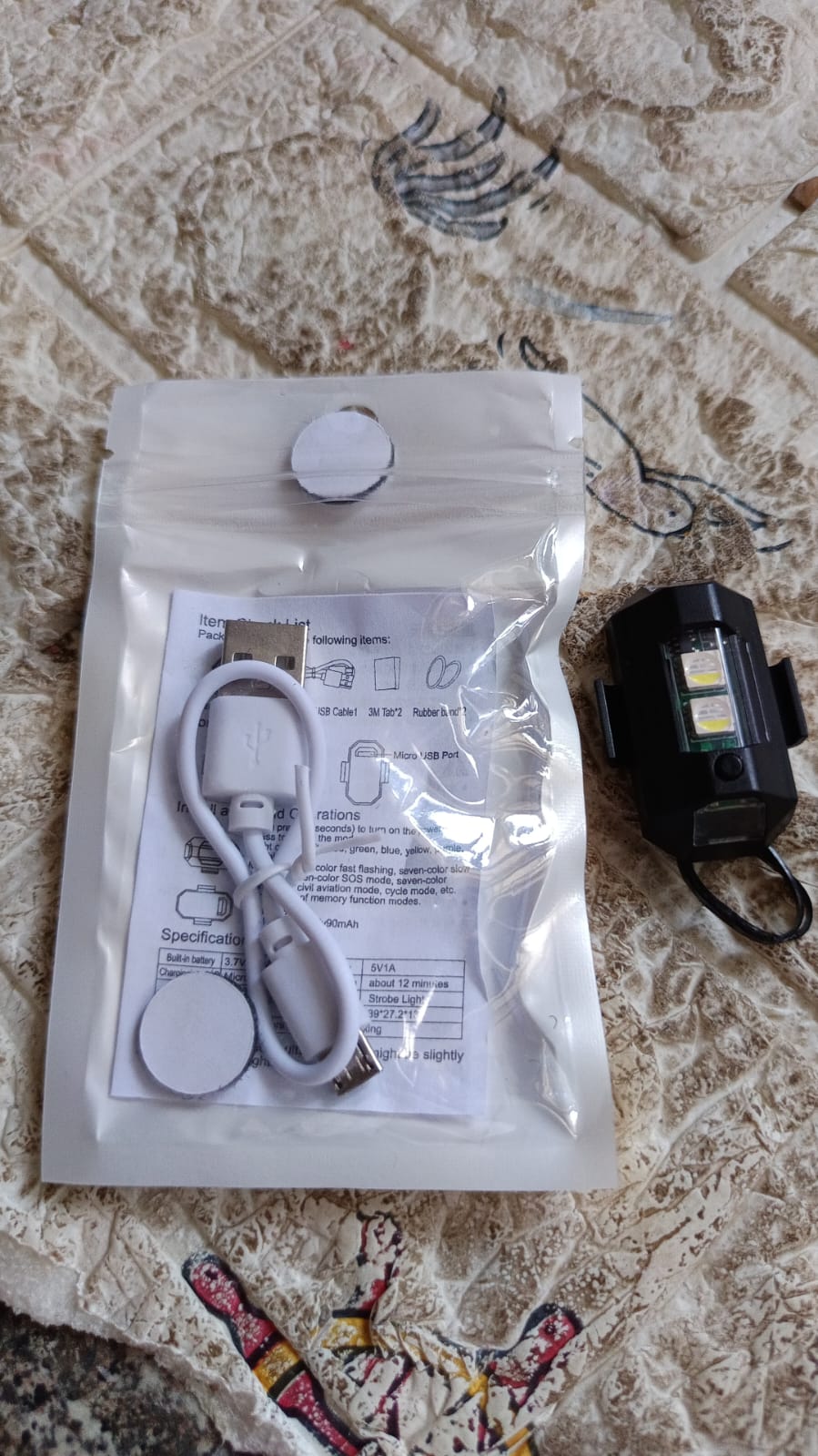 7497 Mini Led Strobe Lights Waterproof Lights Lightweight Rgb Led Lights Drone Strobe Lights Veicle Anti-collision Strobe Light Bike Motocycle Lights Usb Recharge Multi-colors