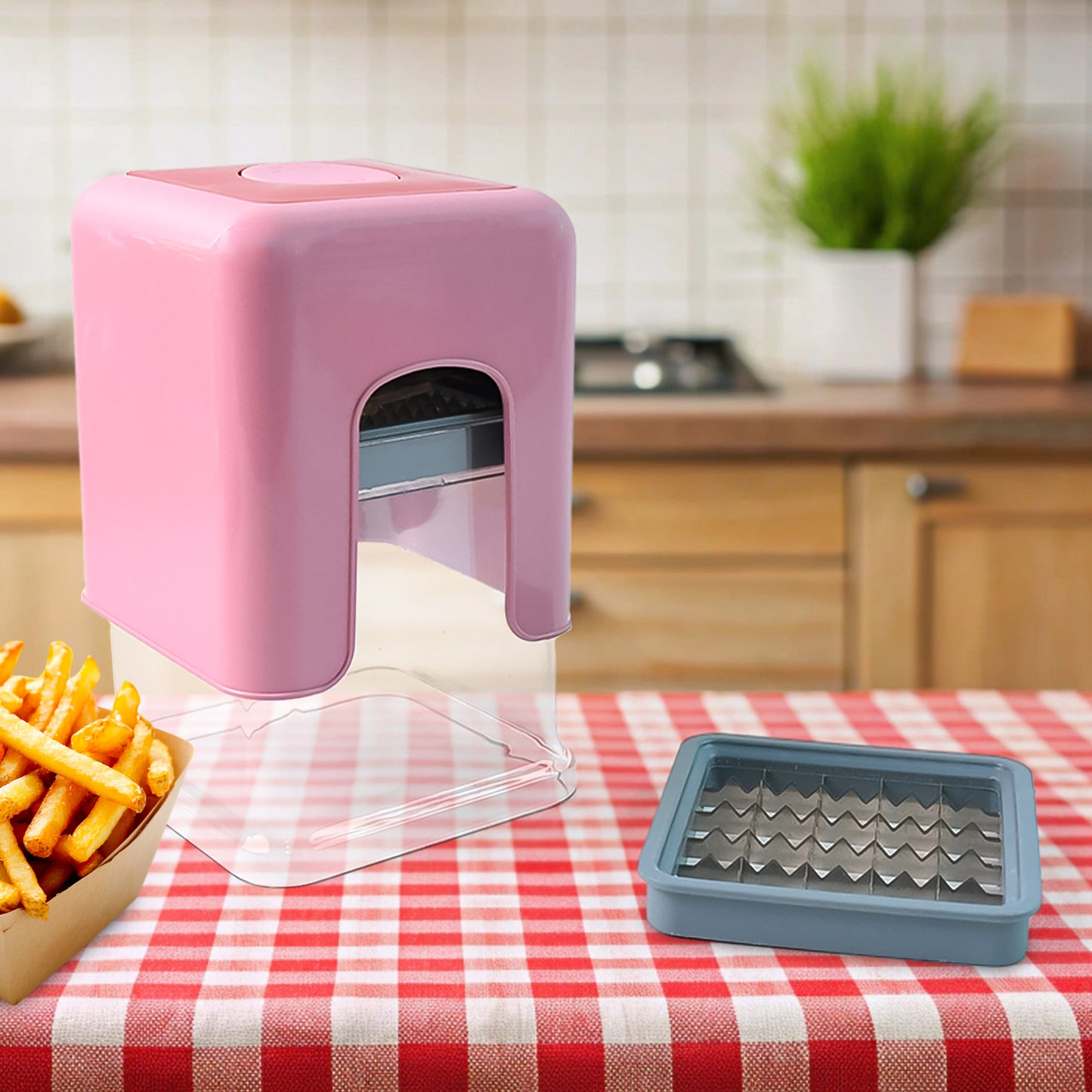 Apex Heavy Duty Potato Chipser Vegetable Chopper With Dual Blade Set