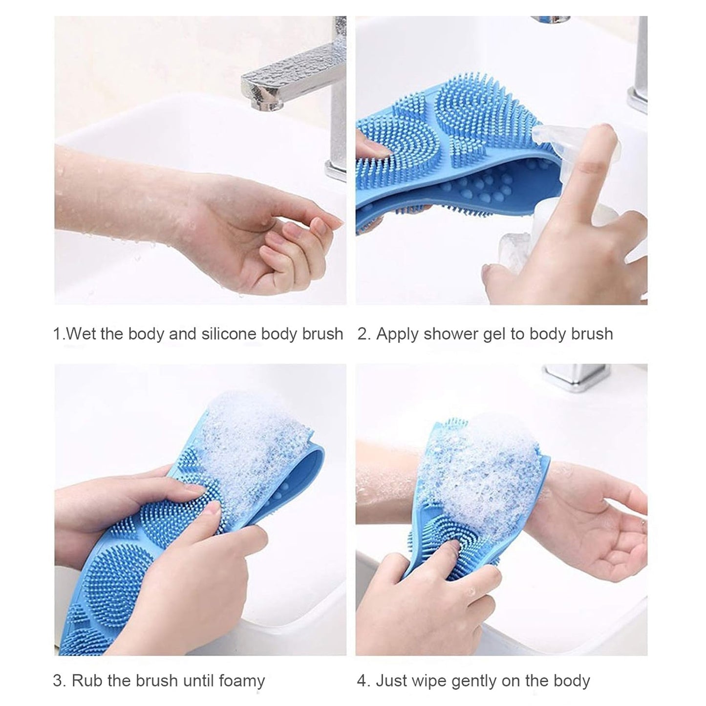 Silicone Body Scrubber Silicone Bath Body Brush (1 Pc 24 Inch)