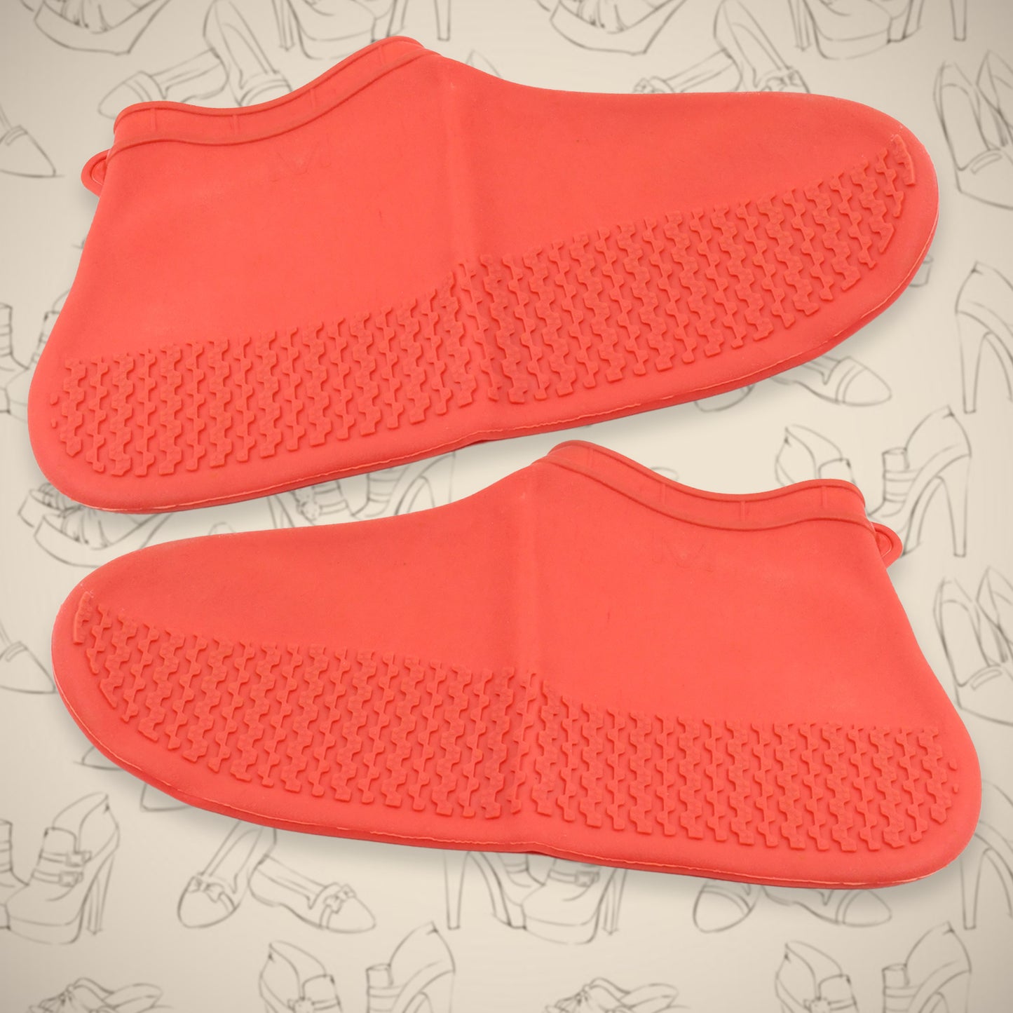 17985 Non-slip Silicone Rain Reusable Anti Skid Waterproof Fordable Boot Shoe Cover (Medium Size 1 Pair Red)