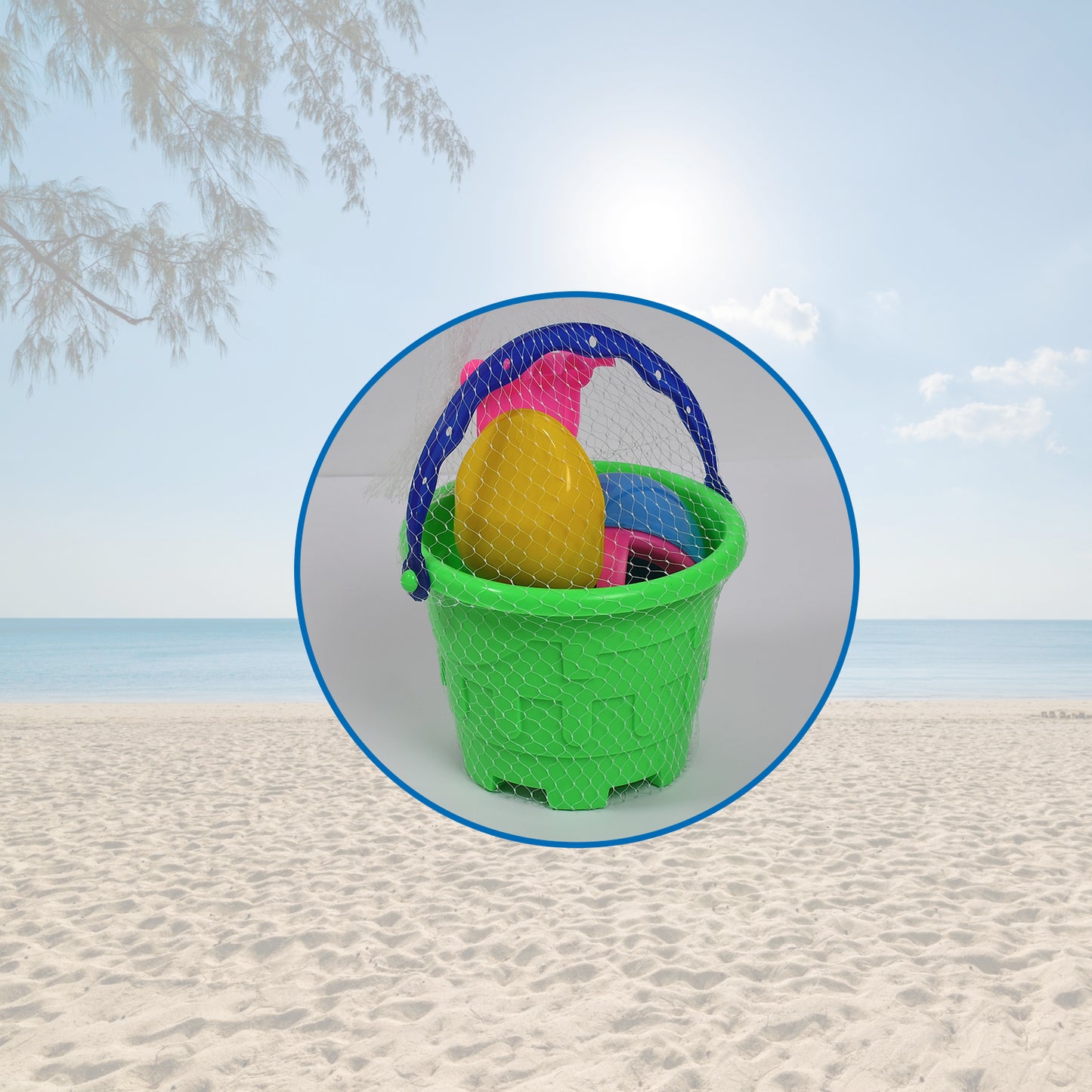 4486 Sand Game Castle Building Plastic Beach Toy Set For Kids Summer Fun Creative Activity Playset Gardening Tool With Accessories Bucket-pack Of 6 Pcs