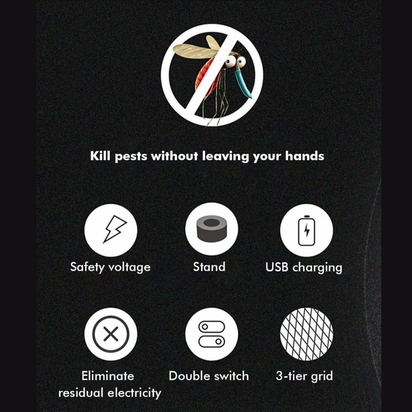 1747 Mosquito Killer Racket Rechargeable Automatic Electric Fly Swatter Mosquito Zapper Racket With Uv Light Lamp Mosquito Swatter With Usb Charging Base Electric Insect Killer Racket Machine Bat