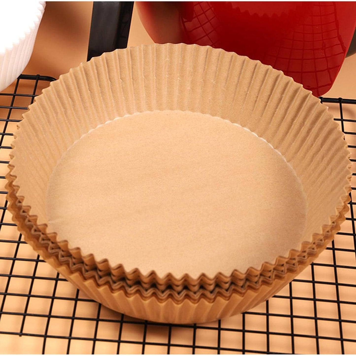 Round Air Fryer Disposable Paper Liner (50 Pcs Set 160mmx45mm)