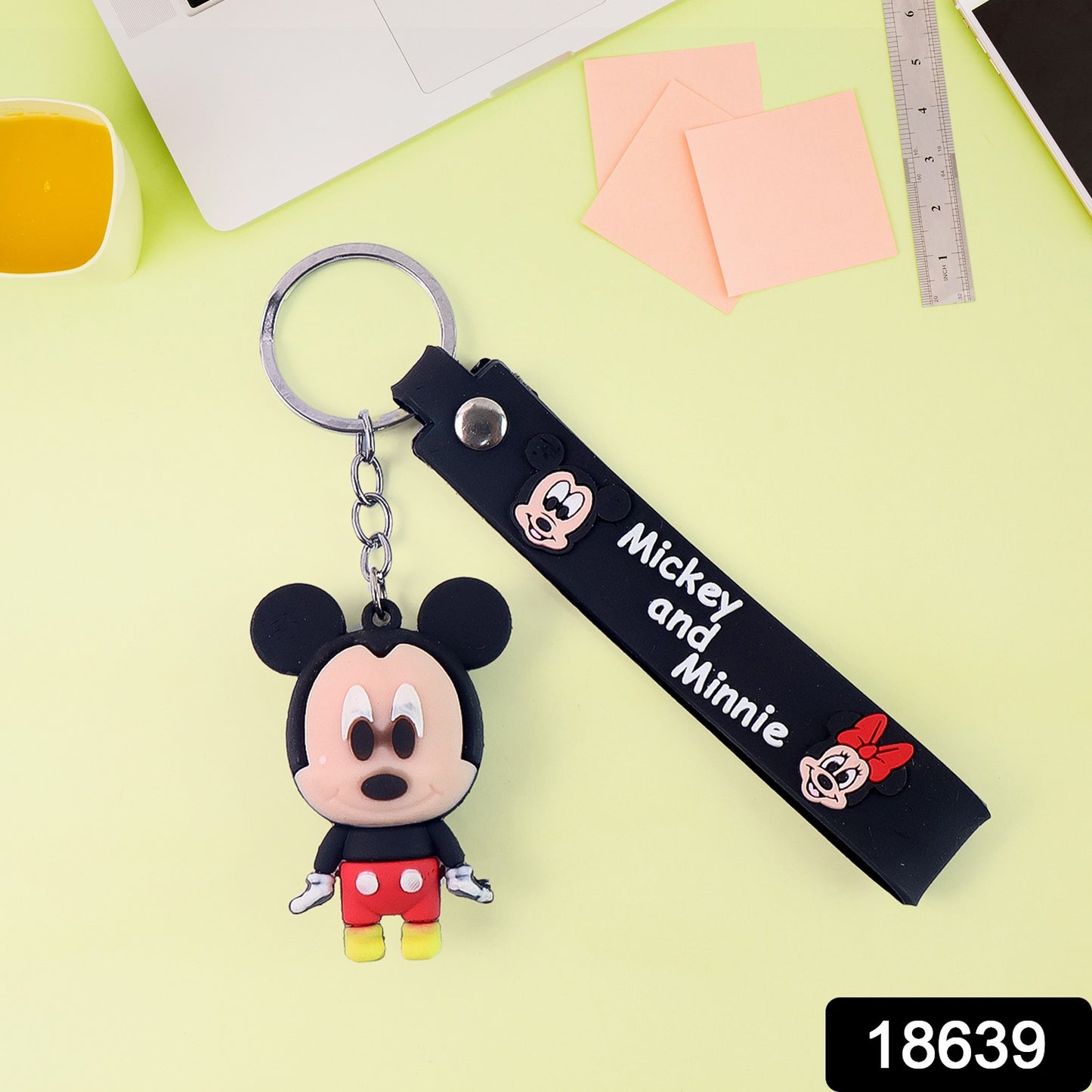 Cute Cartoon Silicone 3d Key Chain With Metal Hook Strap (Pack Of 1)