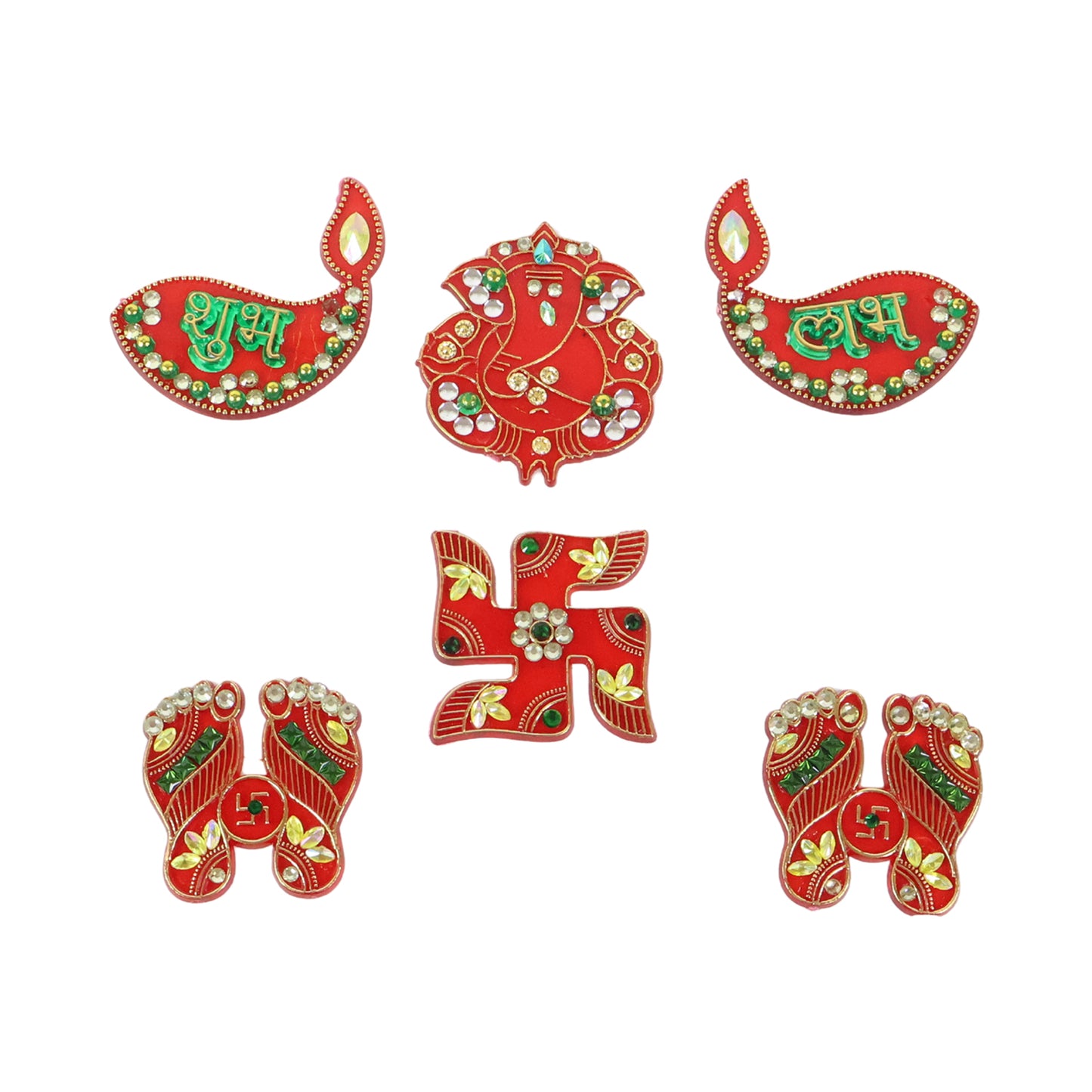 Traditional Decorative Shubh Labh Door Hanging (6 Pc 1 Set)