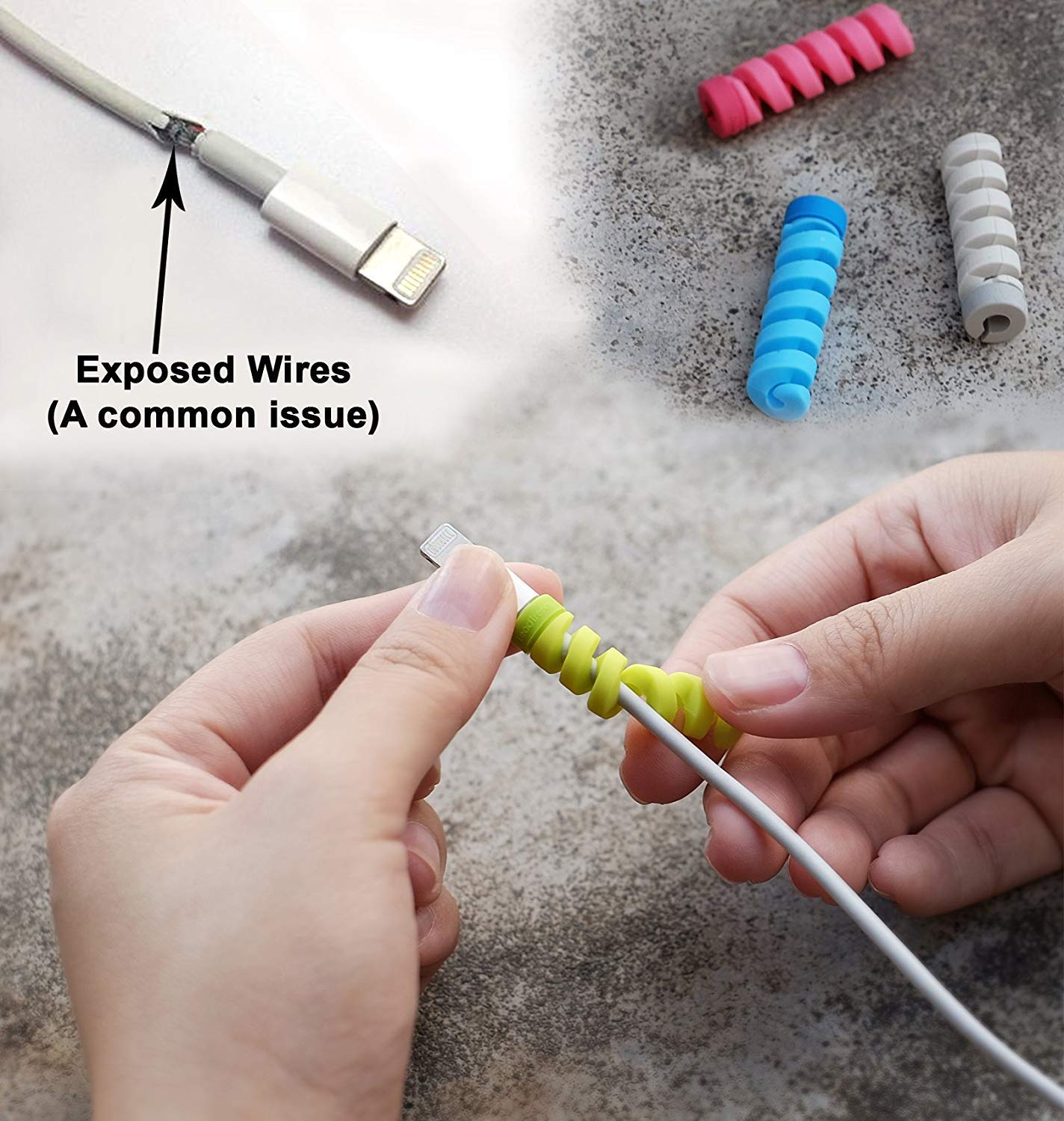 Spiral Charger Spring Cable Protector Data Cable Saver 4pcs in one pack