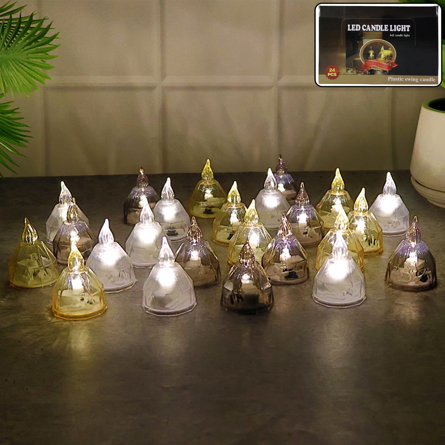 Premium 24 Piece Led Candle Lights Set Flameless Decorative Tealight Candles