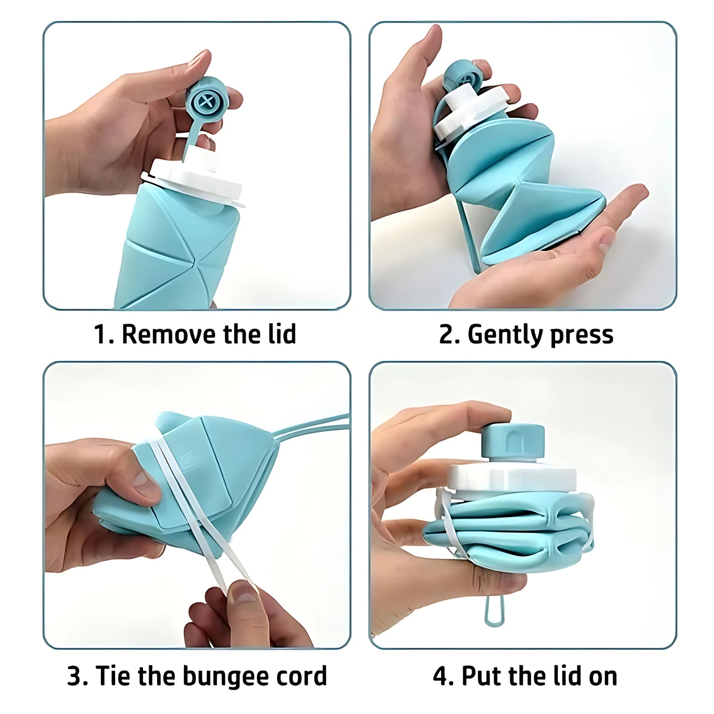600ml Collapsible Silicone Water Bottle For Travel Sports Gym Office (1 Pc)