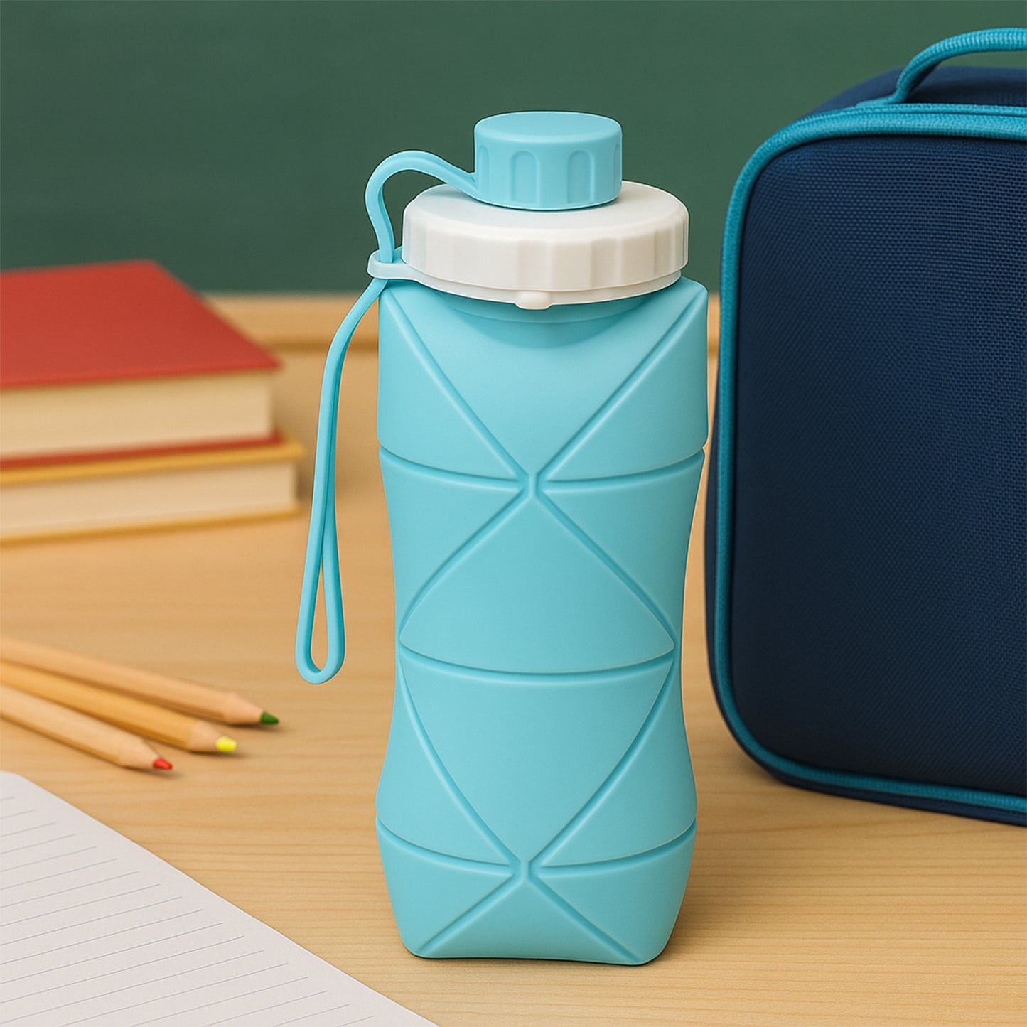 600ml Collapsible Silicone Water Bottle For Travel Sports Gym Office (1 Pc)