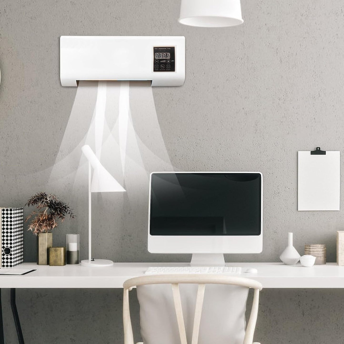 Wall Mounted Air Conditioner Fan Cooling And Heating Dual Purpose Small Air Conditioning Fan With Remote Control