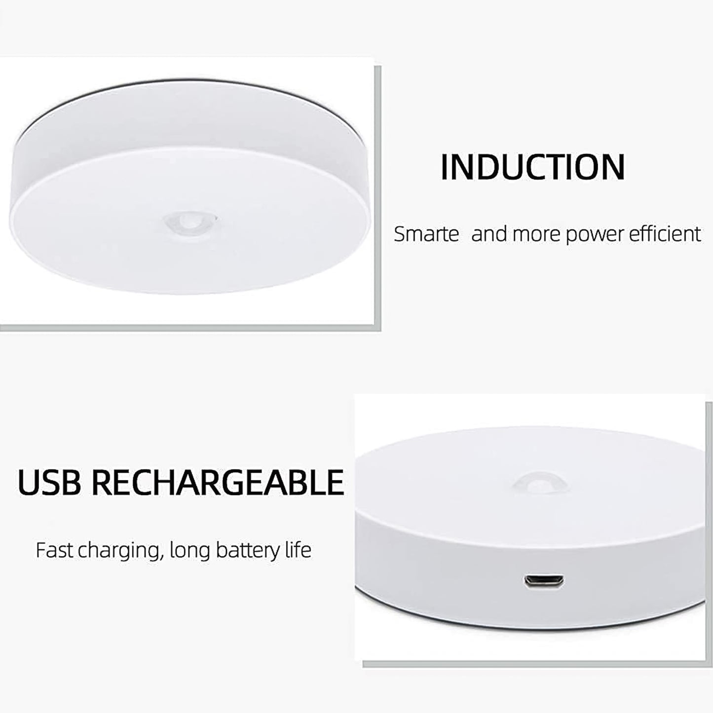 8 Led Night Lights With Usb Charging Double-sided Adhesive Pads(1 Pc)
