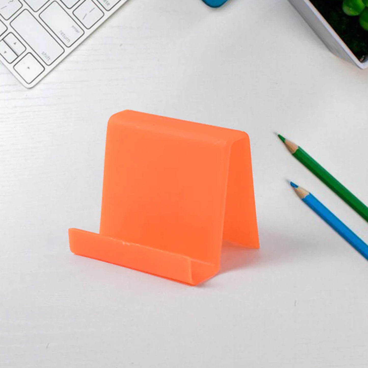 Durable Plastic Mobile Phone Stand With Angled Support (2 Pc Mix Color)