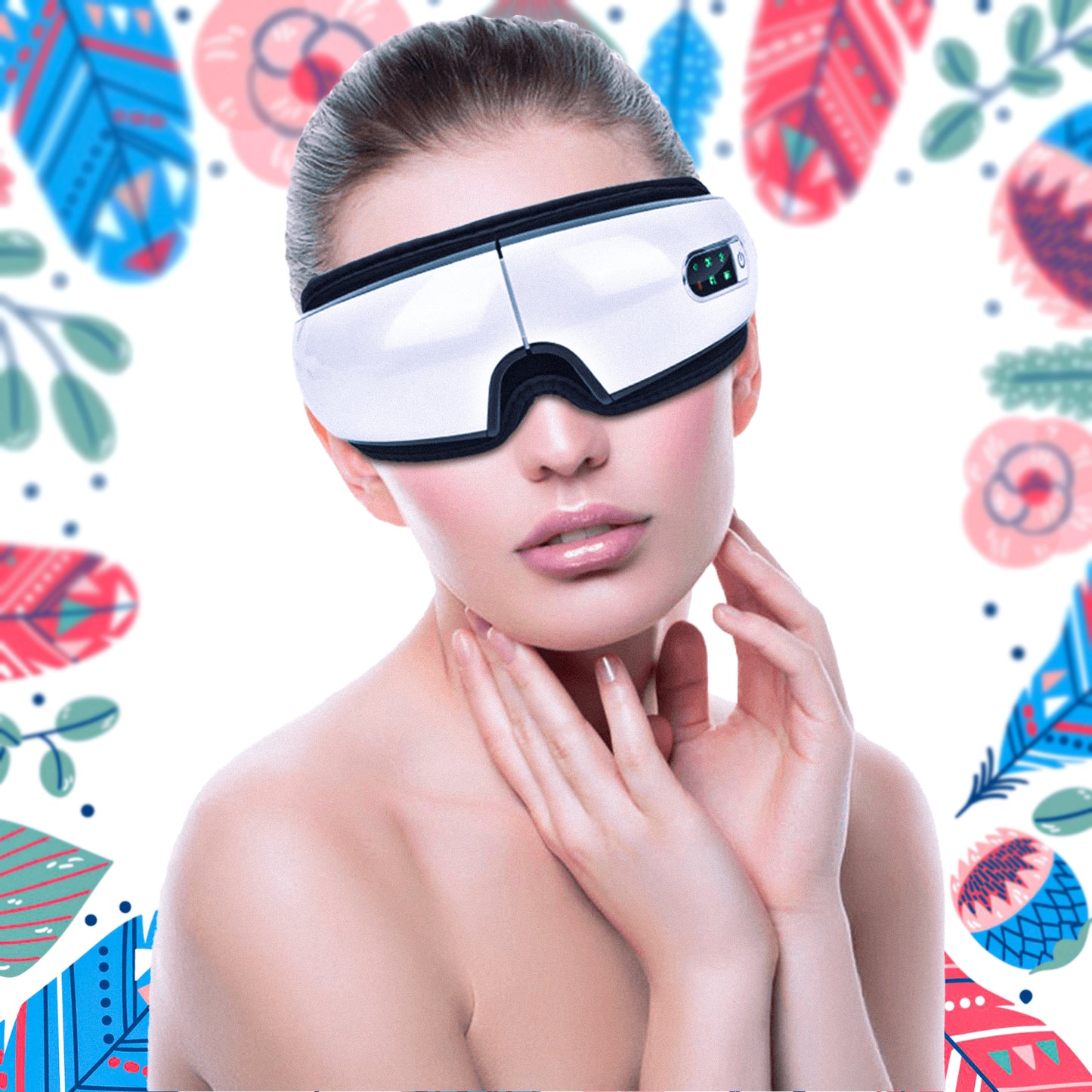 Electric Eye Massager With Adjustable Elastic Band (1 Pc)
