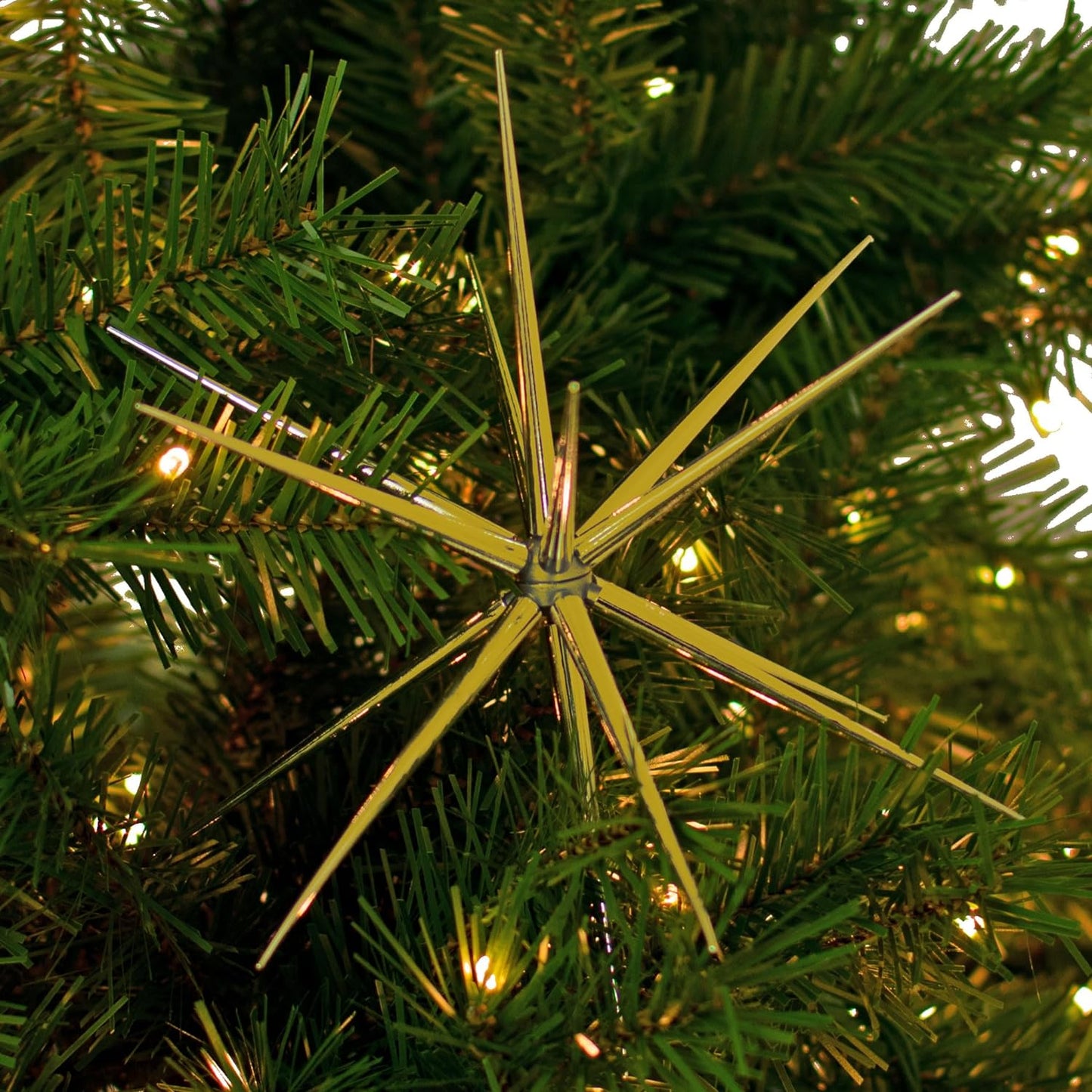 3d Gold Star Hanging Decoration Star Acrylic Look Hanging Luminous Star For Windows Home Garden Festive Embellishments For Holiday Parties Weddings Birthday Home Decoration ( Big Medium Small )
