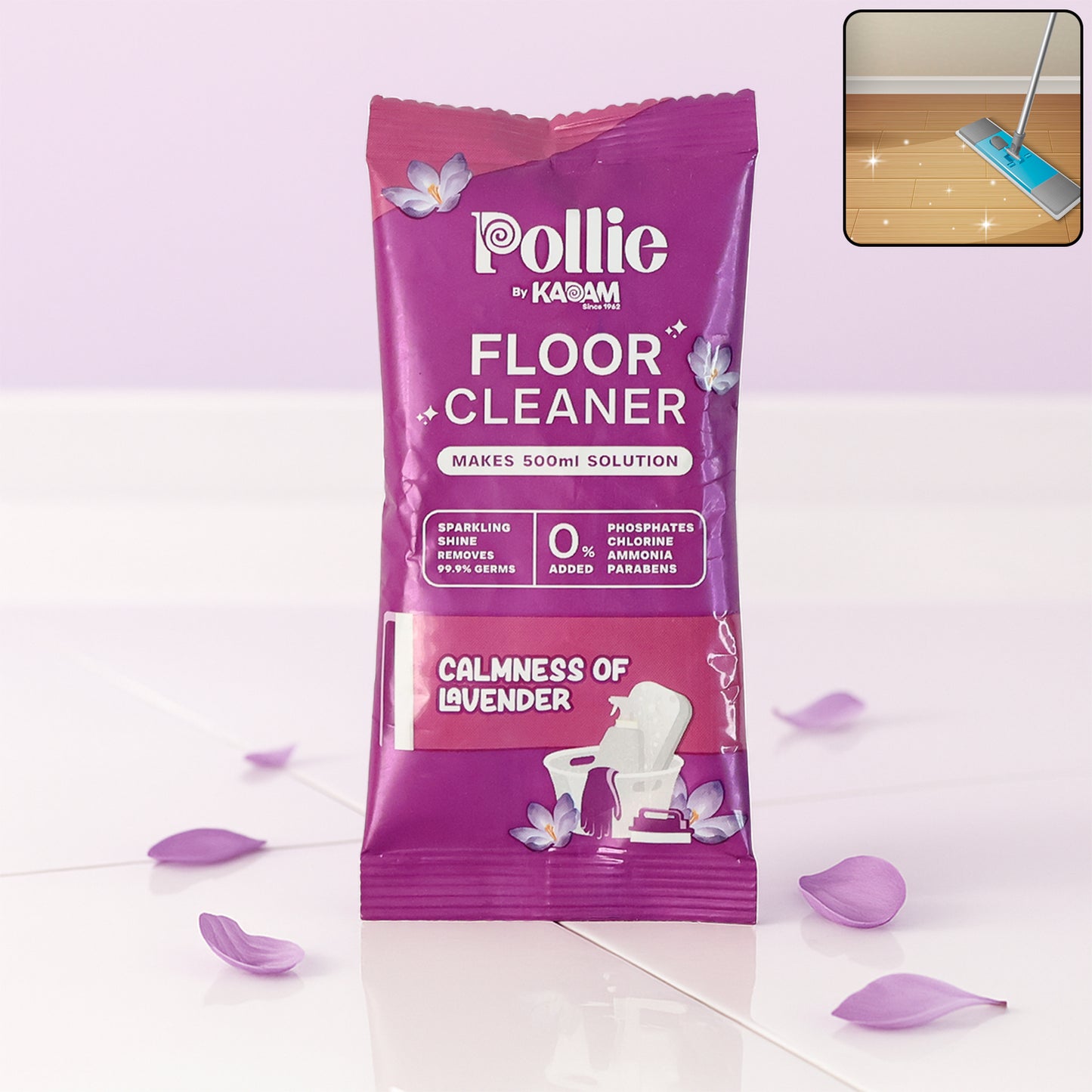 Pollic Kadam Concentrated Floor Cleaner Sachet Lavender Fragrance (50 Gm)