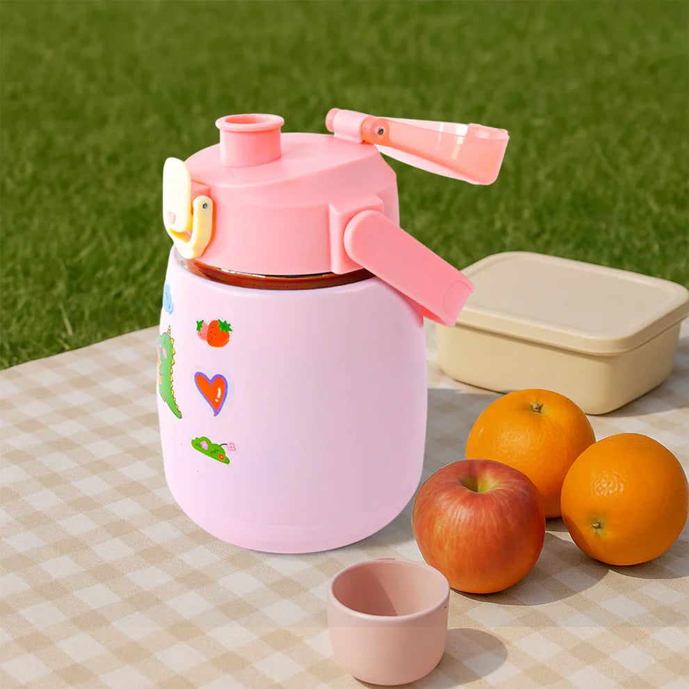 Stainless Steel Vacuum Insulated Water Bottle With Handle  Sticker (700 Ml)