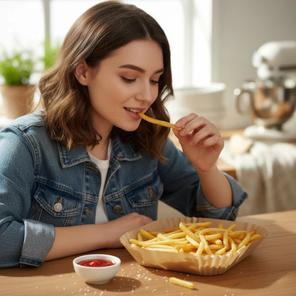 Square Air Fryer Disposable Paper Liner  (50 Pcs Set  160mmx45mm)