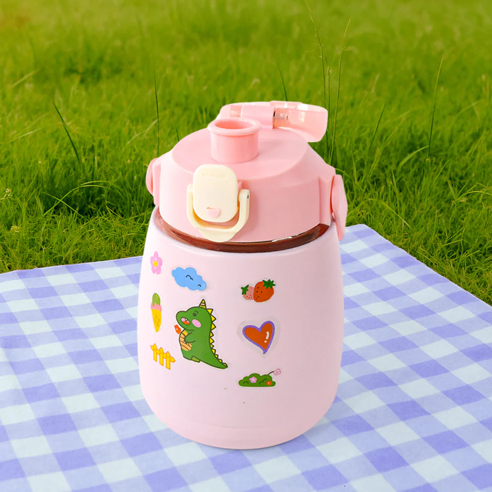 Stainless Steel Vacuum Insulated Water Bottle With Handle  Sticker (700 Ml)