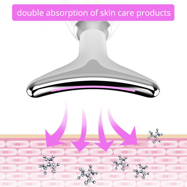 Electric Face Massager Wrinkle Remover Led Photon Face Beauty Device (1 Pc  Plastic)