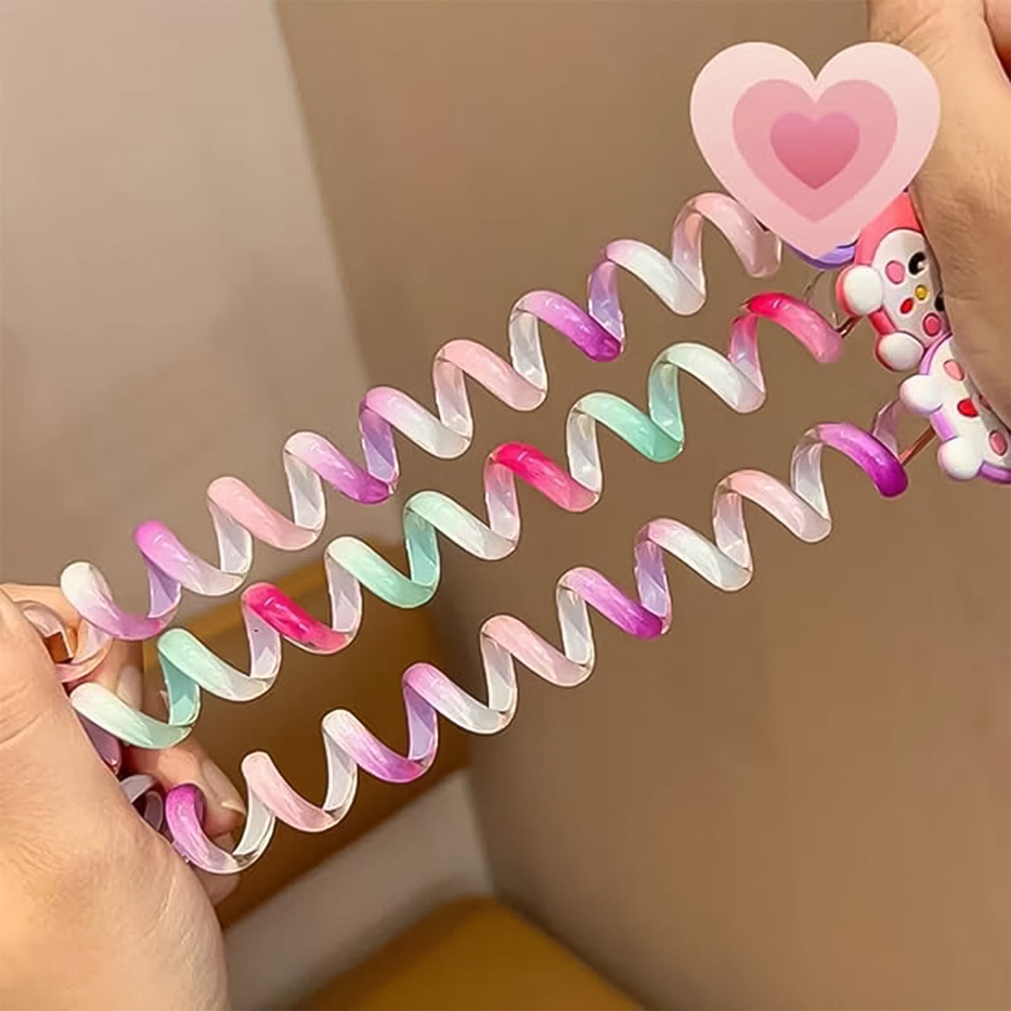 Colourful Telephone Wire Hairbands (1 Pc  Mix Design)