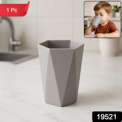 Hexagon Shape Small Plastic Drinking Glass (1 Pc)