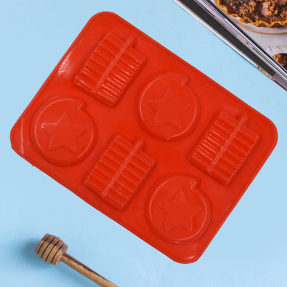 6 cavity Chocolate Mould Tray  Cake Baking Mold  Flexible Silicon Ice Cupcake Making Tools