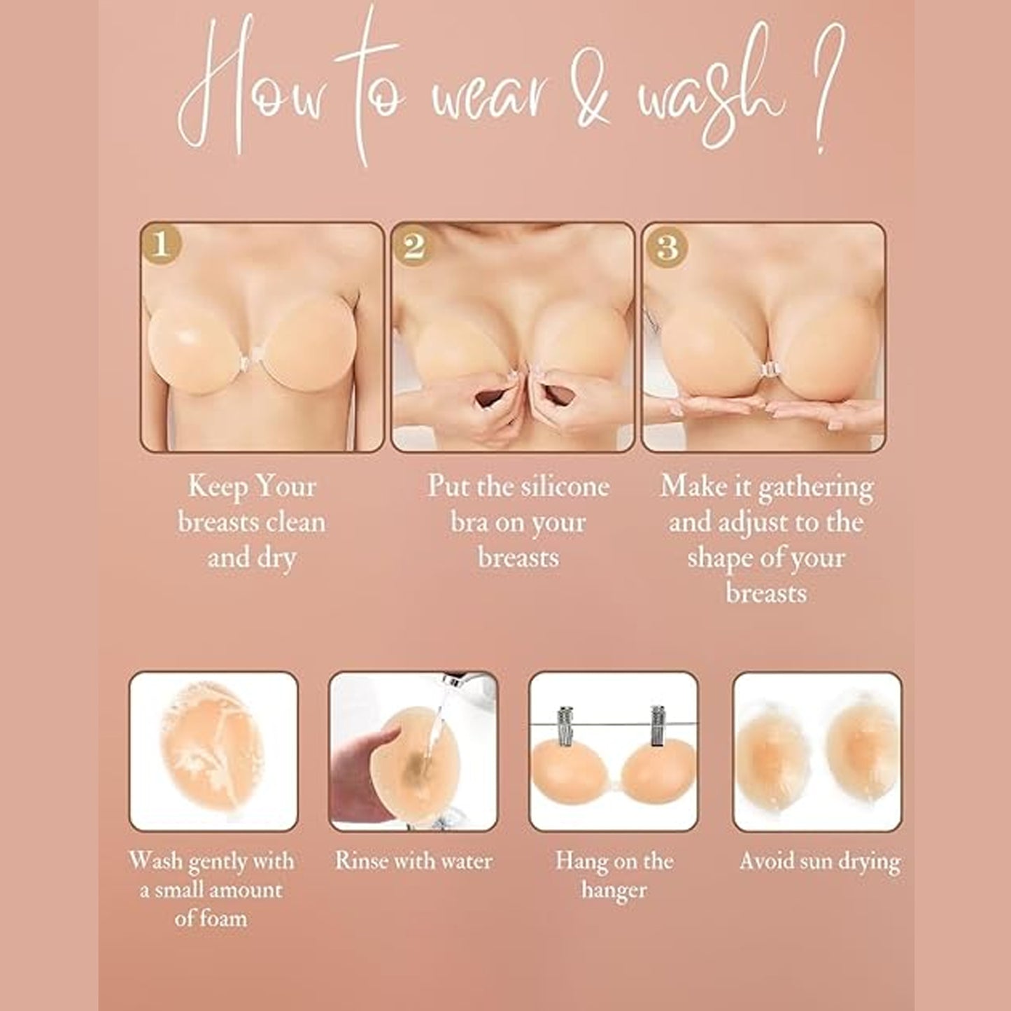 Self-adhesive Backless Strapless Push-up Bra (1 Pc)