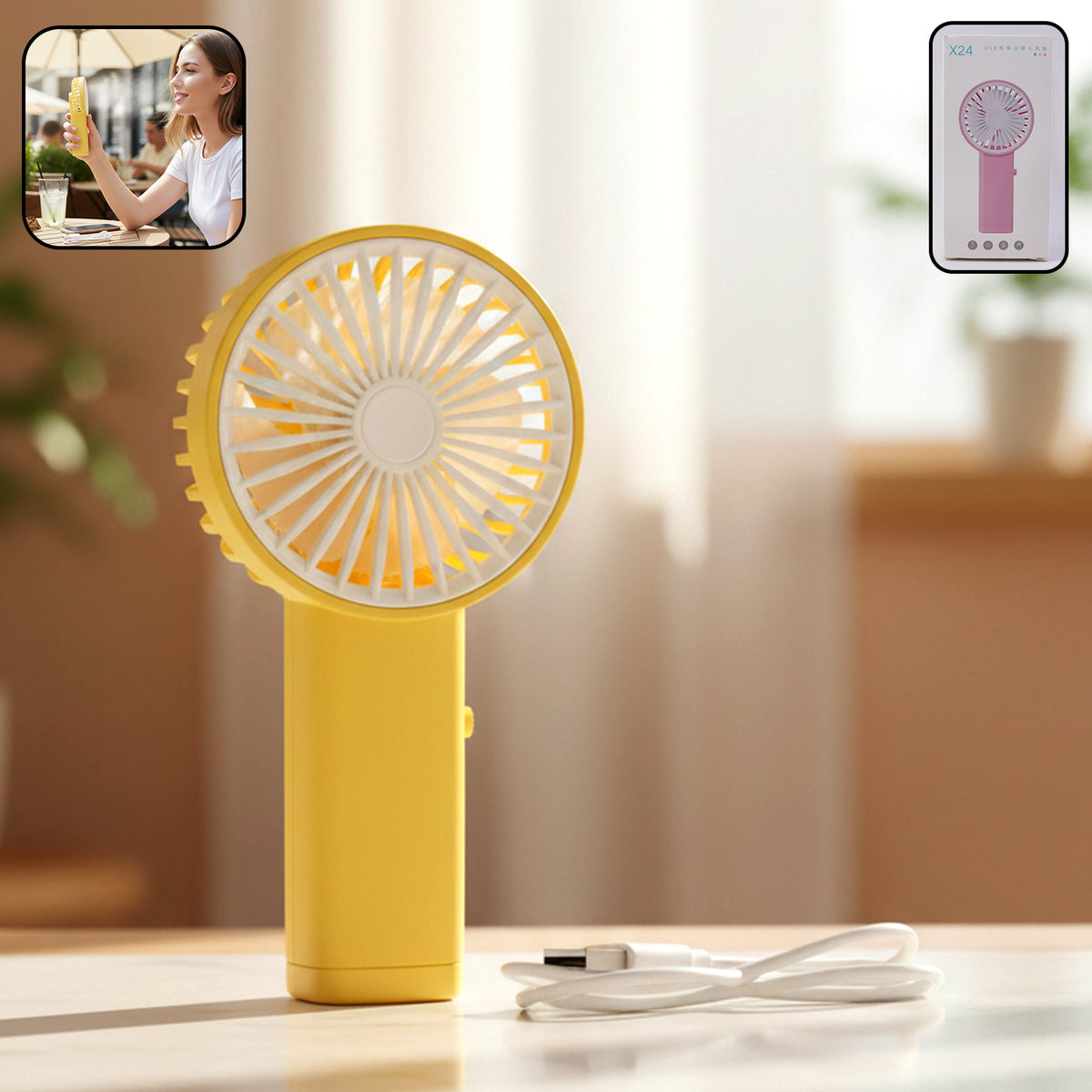 Portable Usb Rechargeable Mini Handheld Fan (1 Pc)