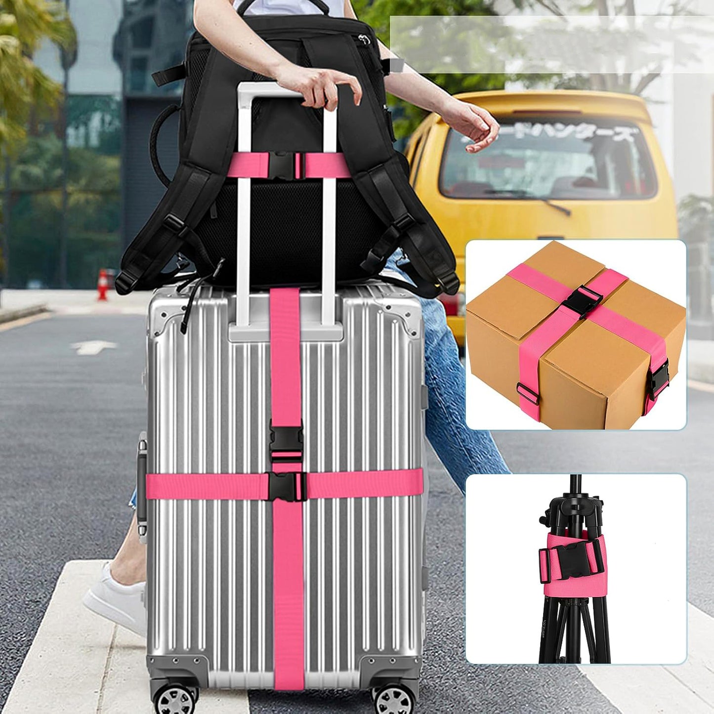 Adjustable Cross Luggage Security Strap - (1 Pc)