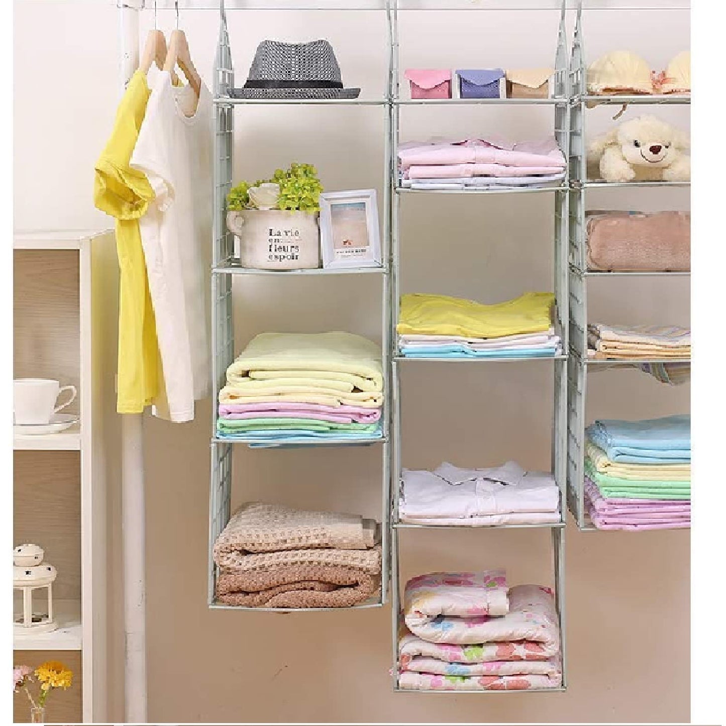 Multipurpose 5 Layer Folding Clothes Storage Rackscloset For Students Wardrobe Shelves Socks Scarf T-shirt Etchanging Organizer Storage Holders  Racks