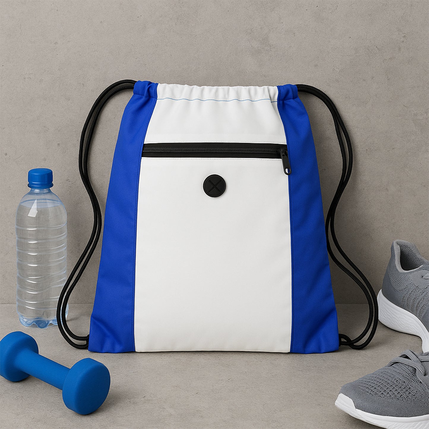 Drawstring Gym Bag With Zipper Pocket And Earphone Port (38x33 Cm  1 Pc)