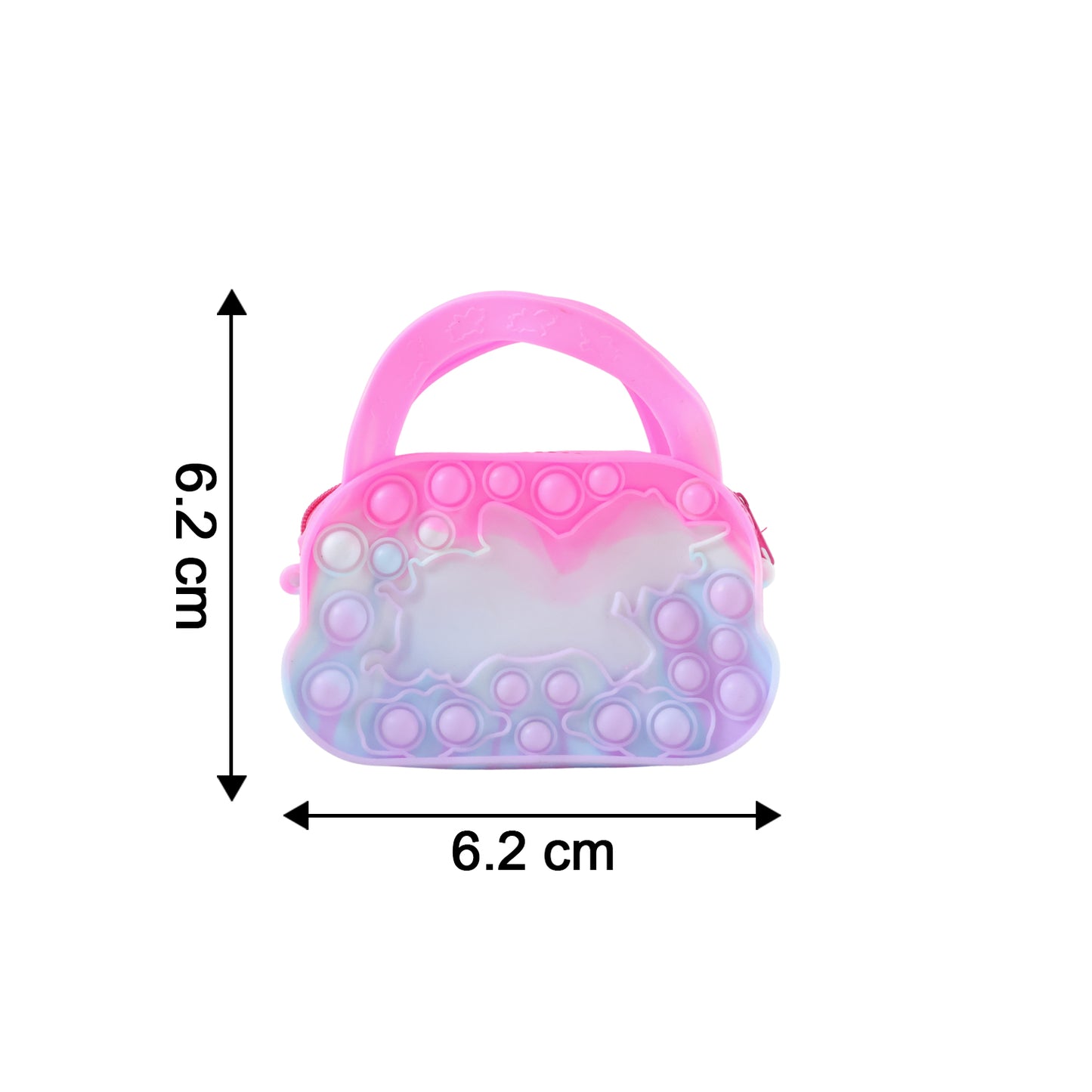 Silicone Pop It Coin Purse With Zipper And Handle (1 Pc)