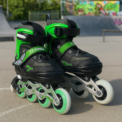 Professional Adjustable Inline Skates For Kids And Adults (Large  1 Pair)