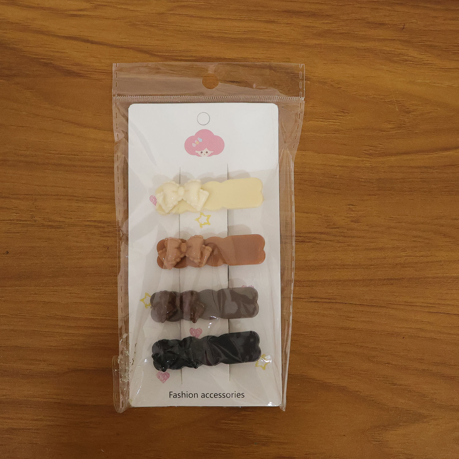 Elegant Bow Design Hair Clips Set (4 Pc)