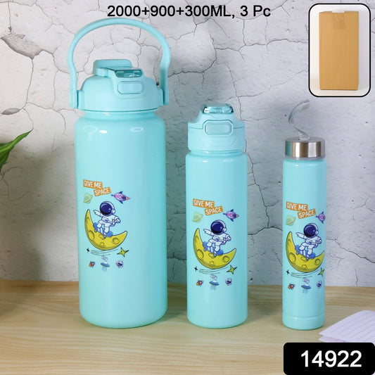 Premium Water Bottles 2000ml + 900ml + 300ml  - (Set)