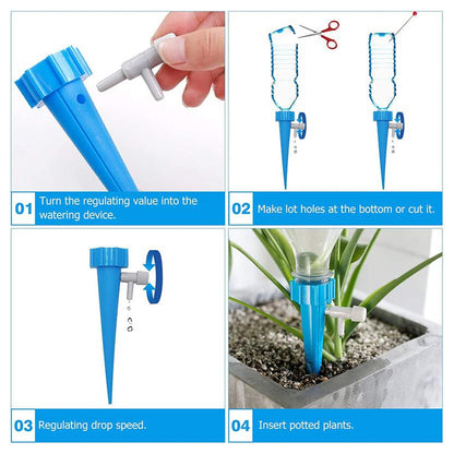 Plant Watering Spikes Self Watering Spikes Water Dripper For Plants Adjustable Plant Watering Devices With Slow Release Control Valve Switch (1pc)