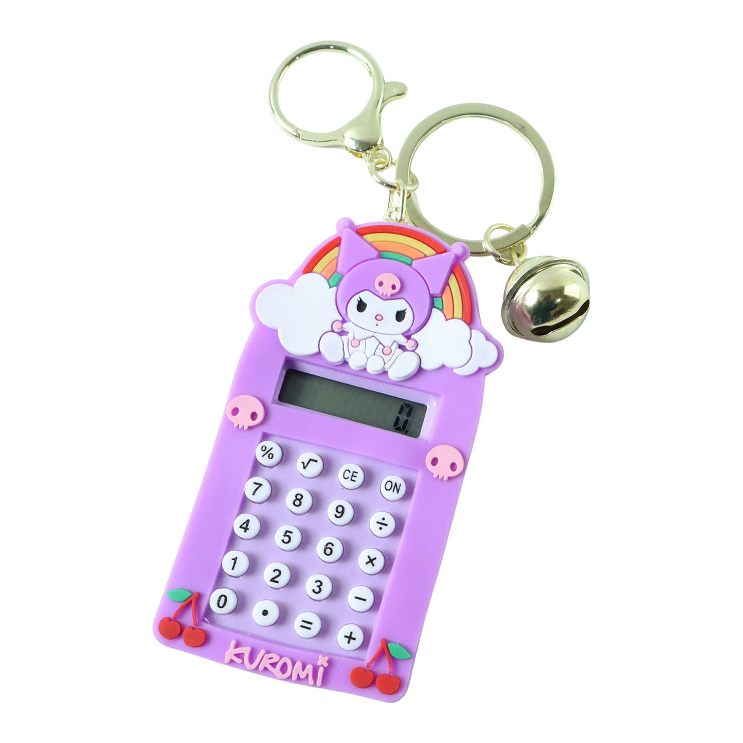 Cute Cartoon Kuromi Calculator Keychain With Mini Digital Display (1 Pc)