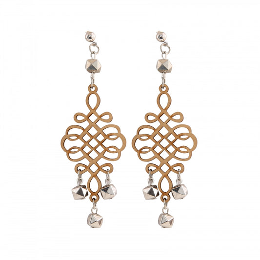 Women's Wooden handcrafted Hook Dangler Hanging Fashion Earrings-Brown