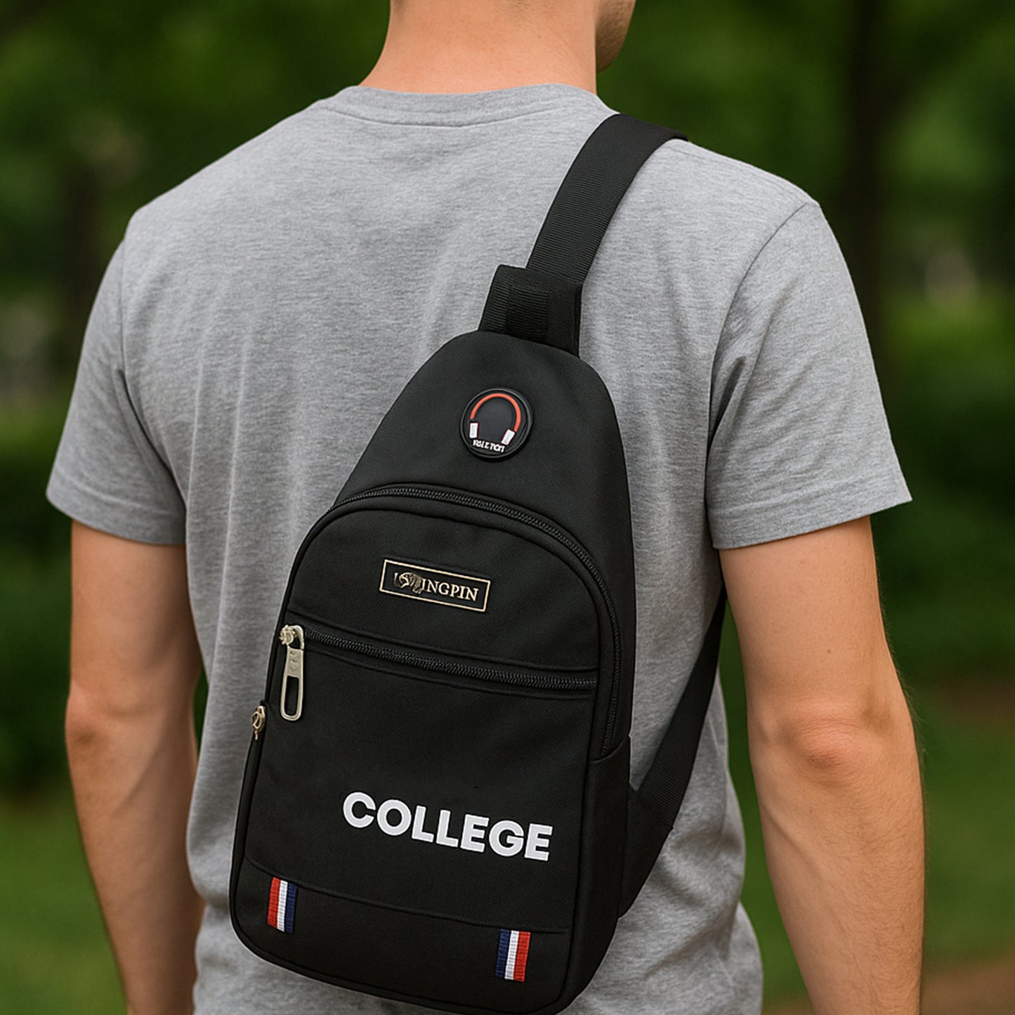 Compact Crossbody College Sling Bag (1 Pc)