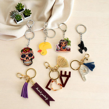 Trendy Designer Assorted Keychains (Mix Design  1 Pc)