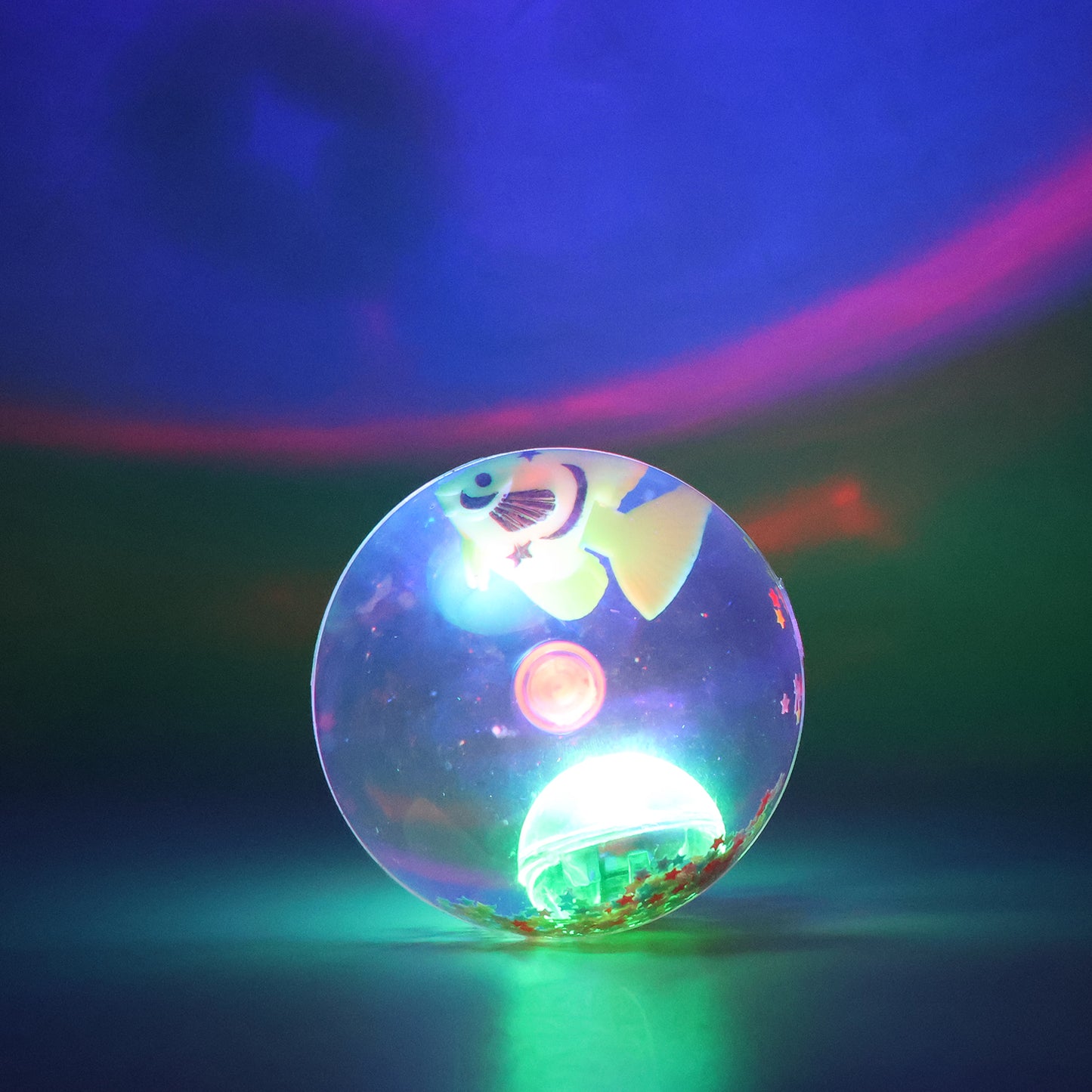 Light-up Bouncy Fish Ball  Impact-activated Led Flashing Sensory Toy (1 Pc)