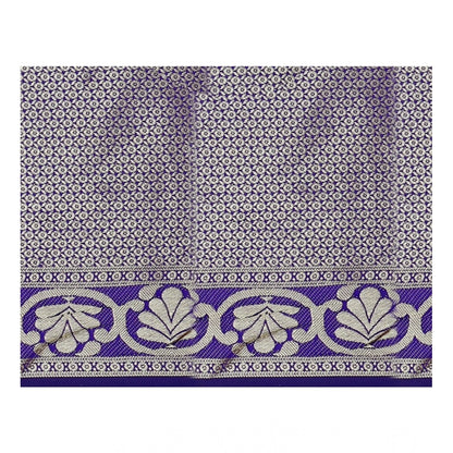 Women's Jacquard Woven Saree With Unstitched Blouse 5.5Mtr (Magenta)