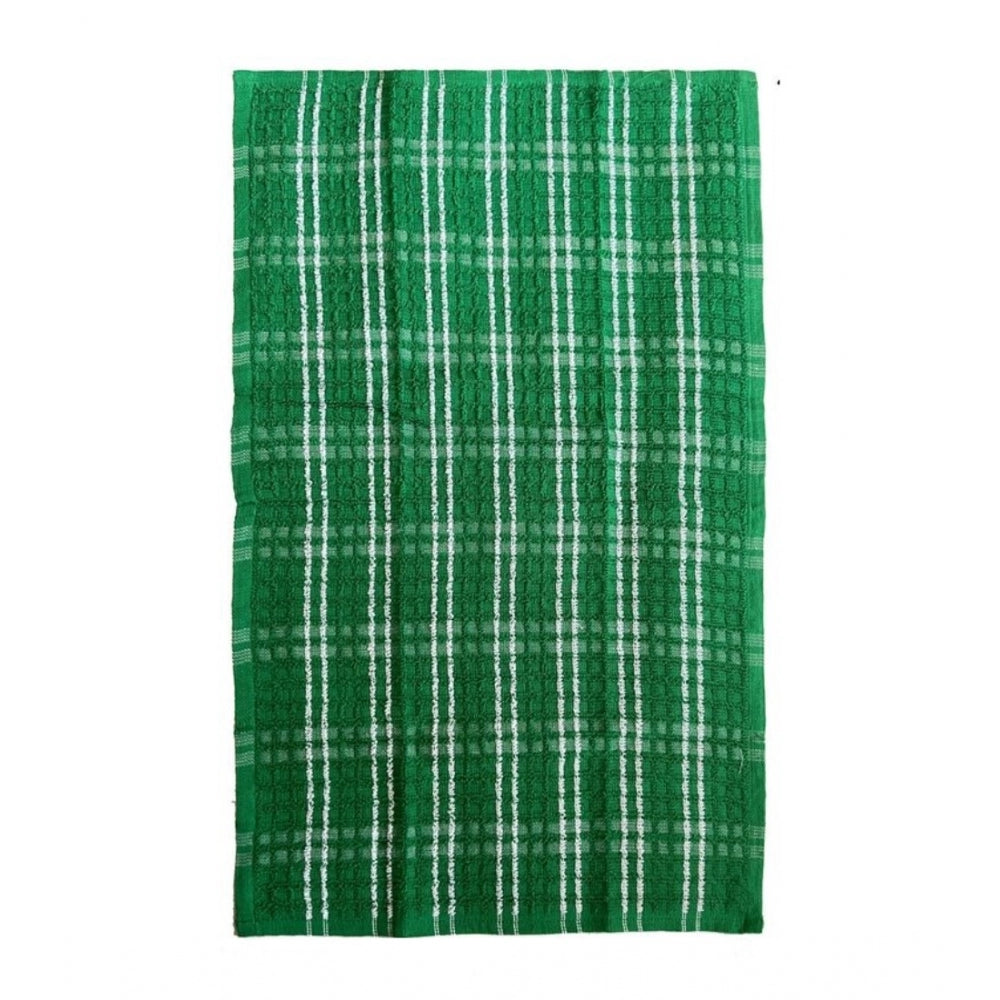 Generic Pack Of_6 Cotton Checkered Kitchen Towel Sets (Green)