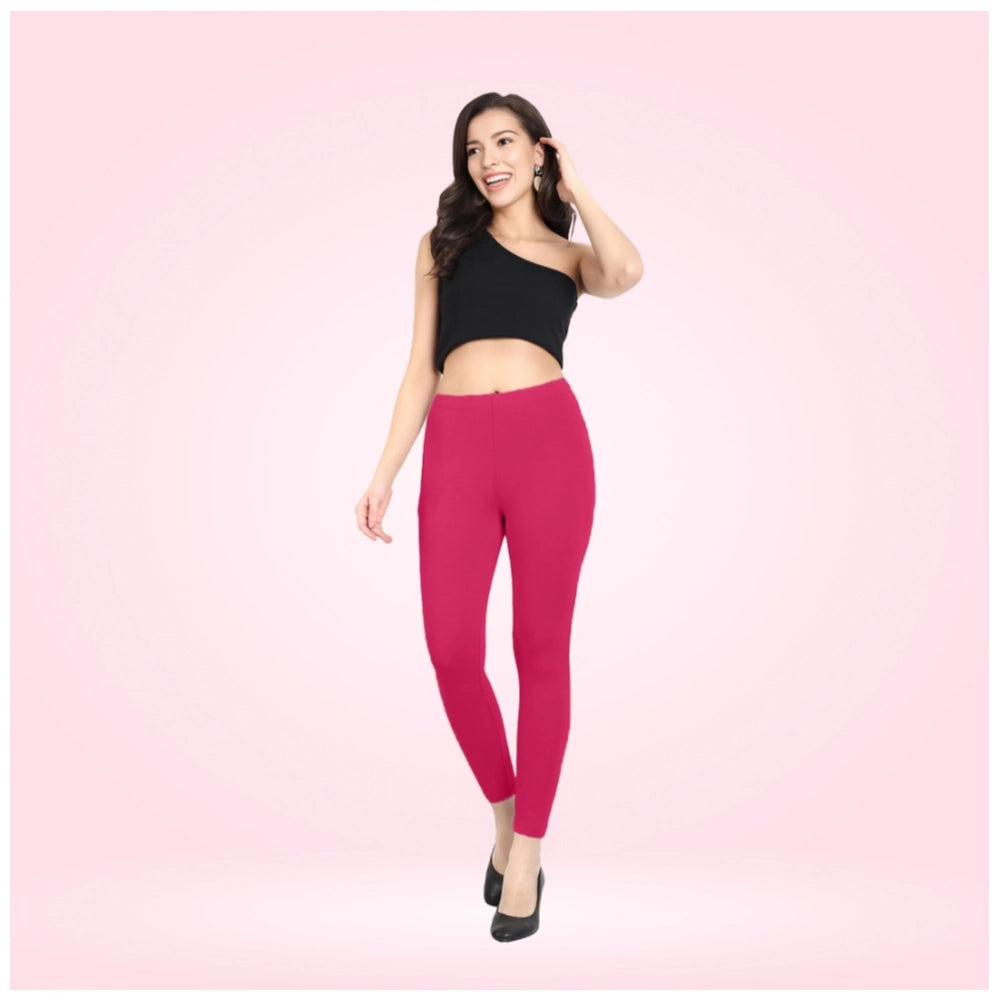 Generic Women's Cotton Blended Solid Ankle legging (Rani)