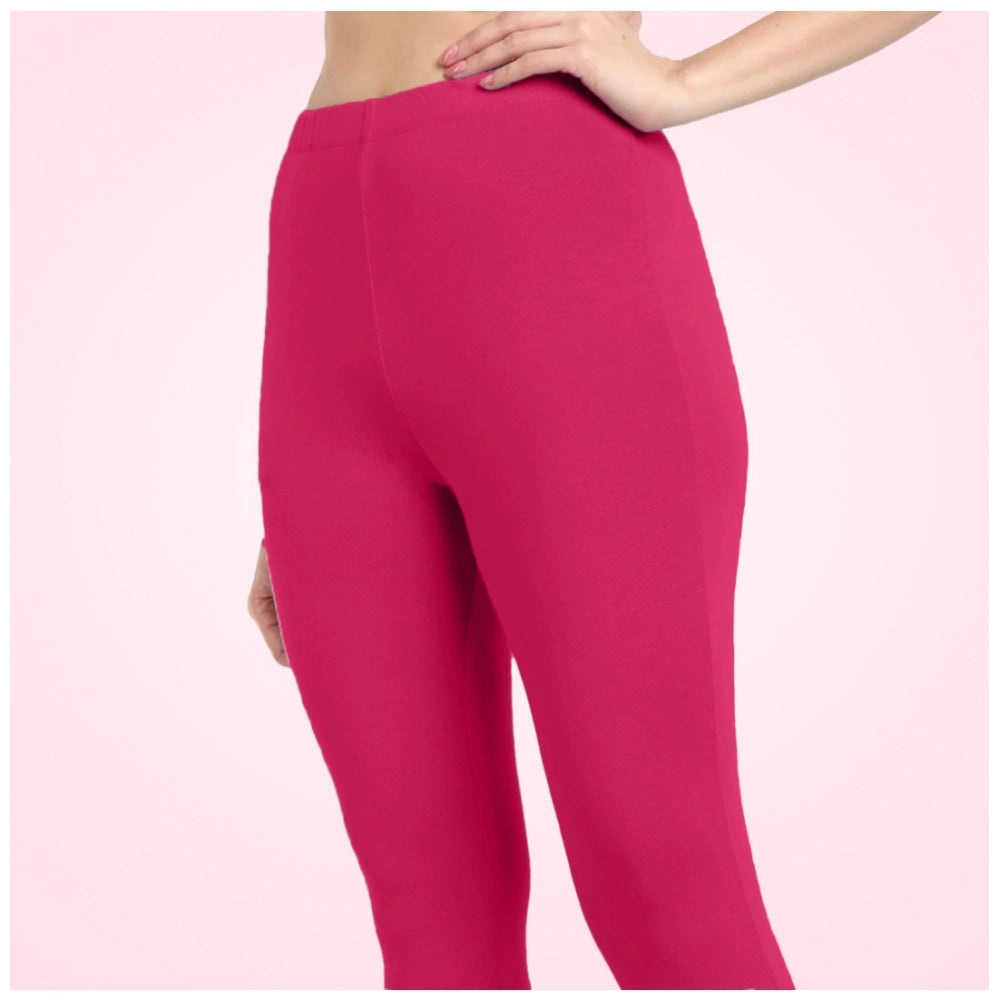 Generic Women's Cotton Blended Solid Ankle legging (Rani)