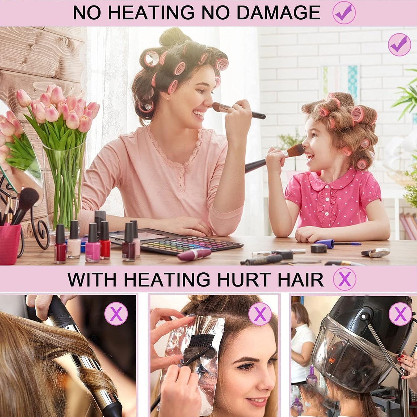 Premium Self-grip Hair Rollers (6 Pc  Set )
