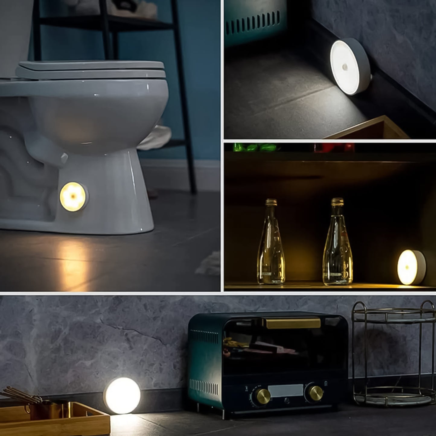 8 Led Night Lights With Usb Charging  Double-sided Adhesive Pads(1 Pc)